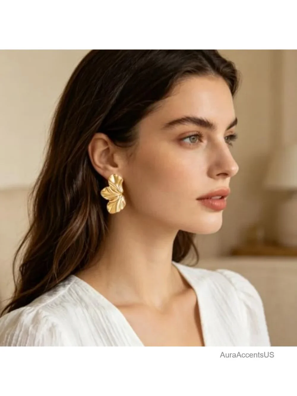 6 Pairs Gold Flower Statement Earrings Women Chunky Dangle Drop Jewelry Boho